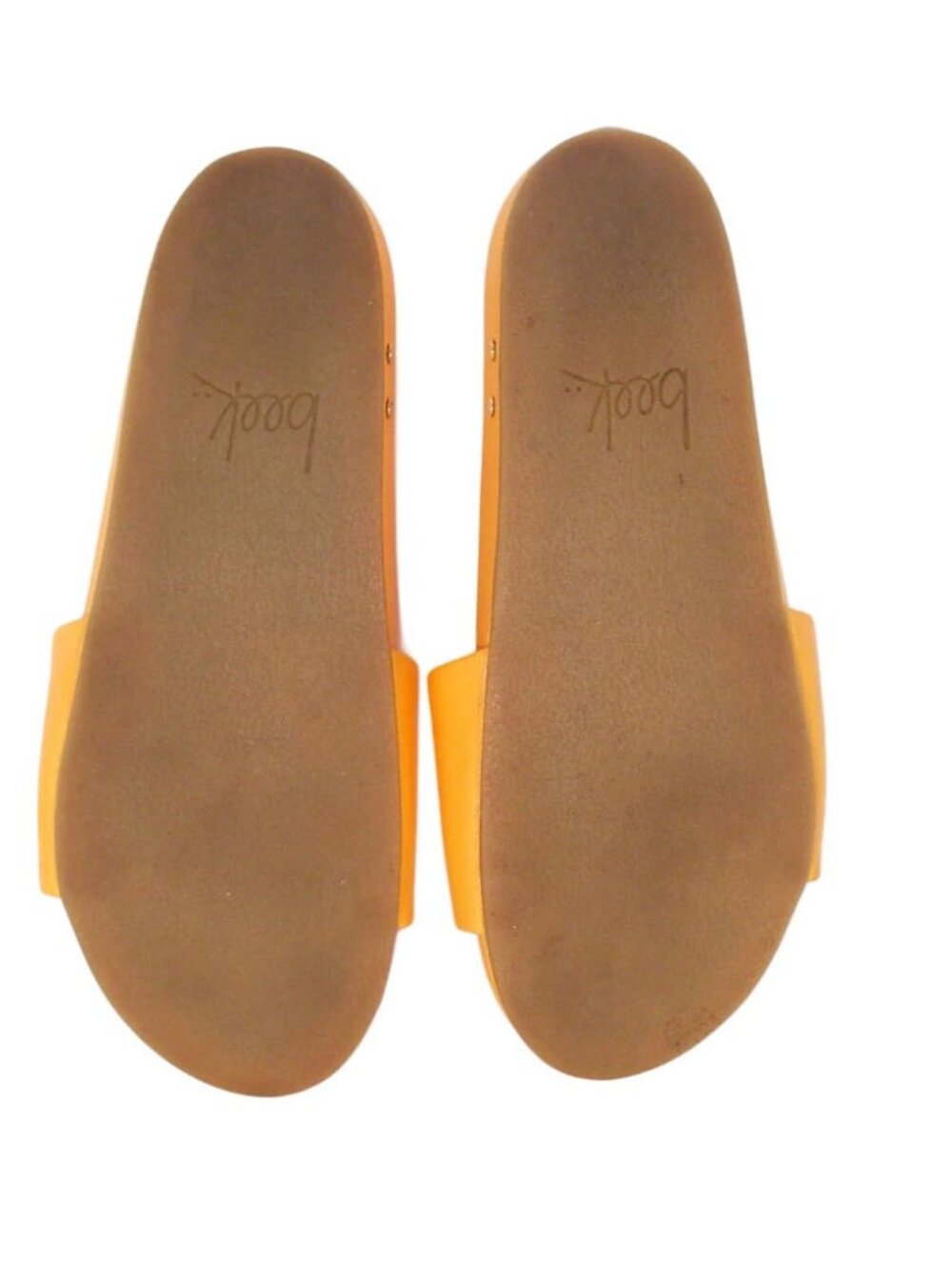 BEEK Gallito $280 Papaya Orange Leather Slide Sandals 9 - Made in MEXICO - Picture 5 of 9